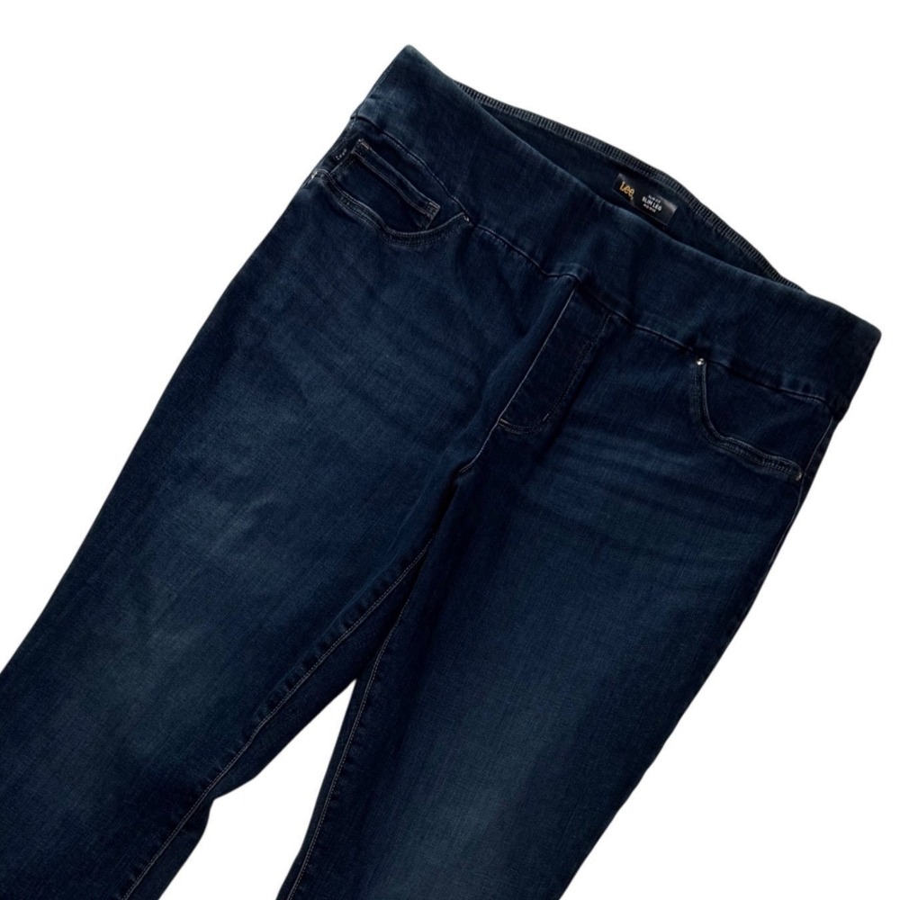 Lee Sculpting Slim Fit Slim Leg Jeans Women‎ 18 Long Dark Wash MidRise 103517933